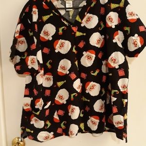 Christmas scrub top